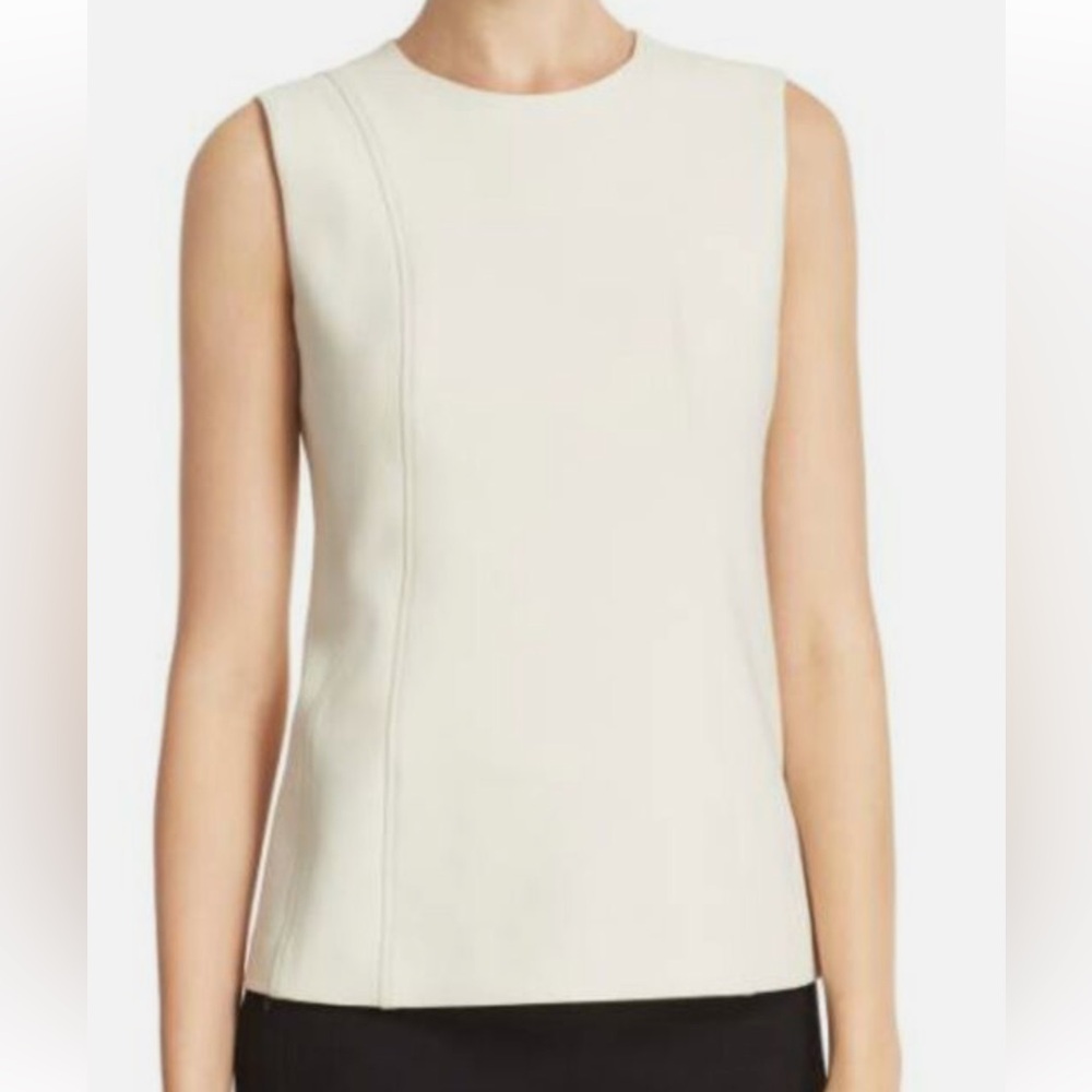 Theory Cream Sleeveless Crewneck Top